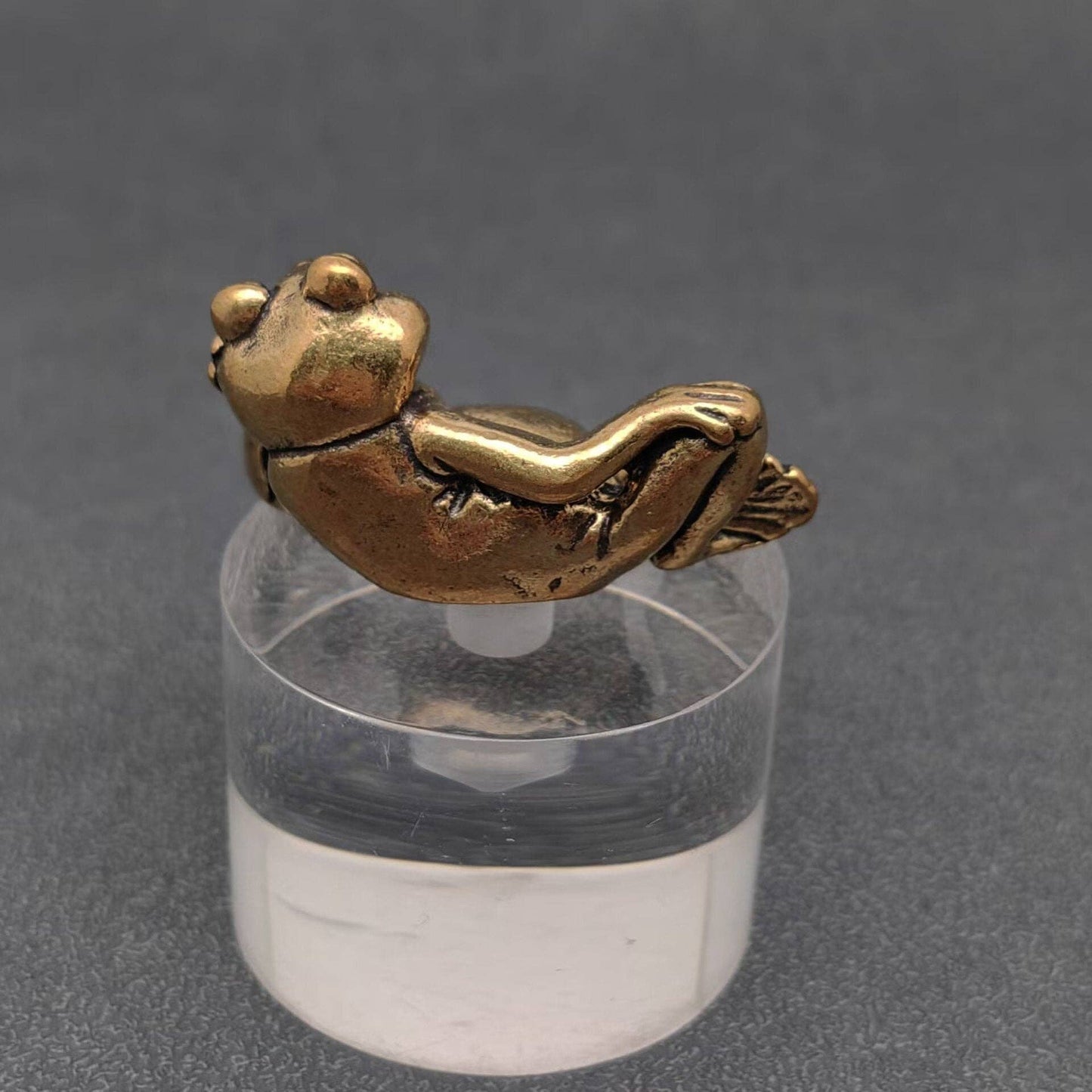 Brass Side-Lying Frog Desktop Ornaments Decorations