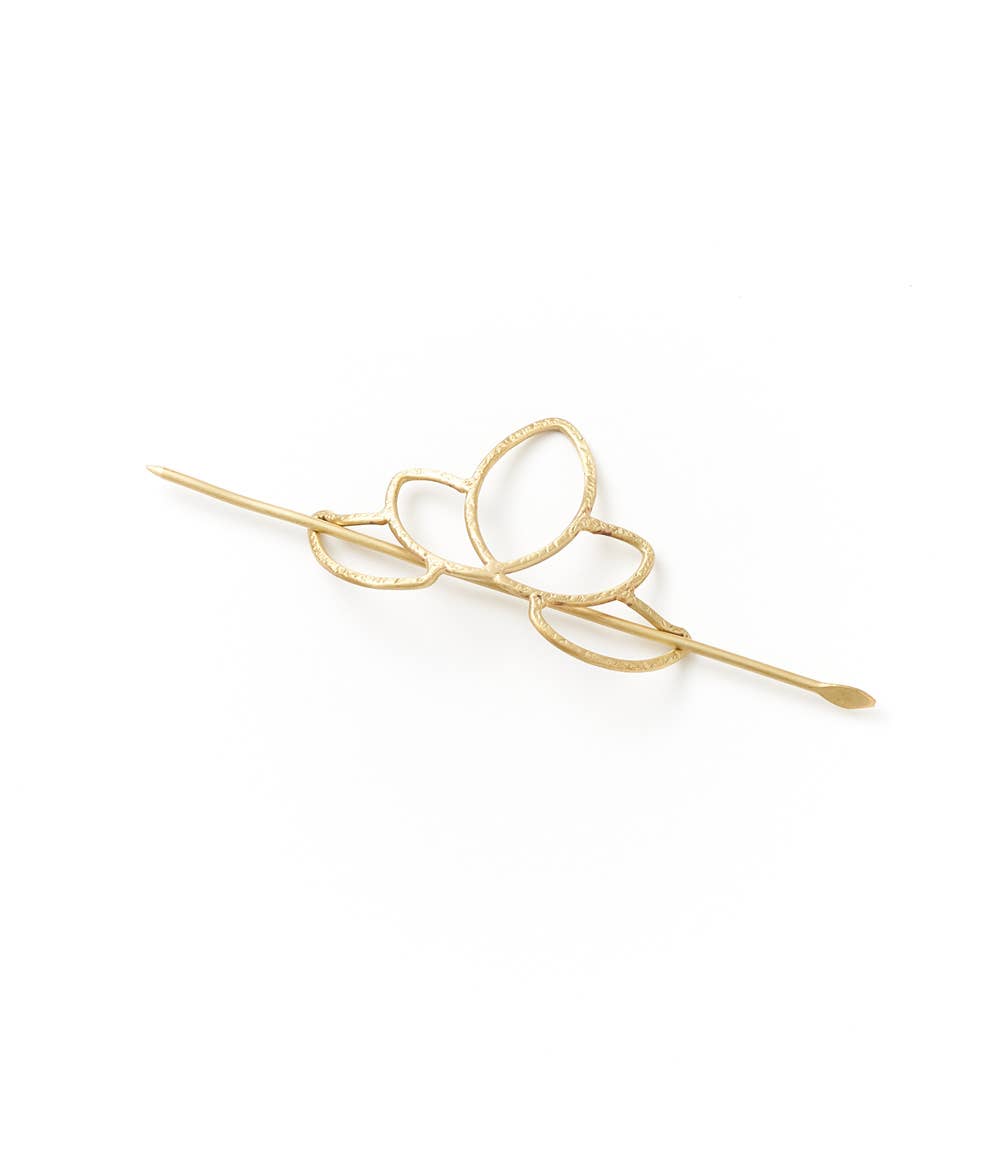 Hair Slide with Stick - Gold or Silver Various Designs