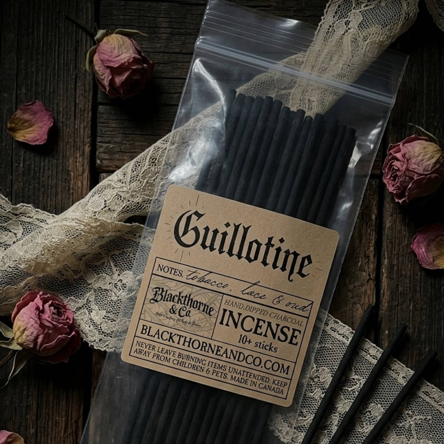 Guillotine incense sticks |  vegan gothic ritual incense