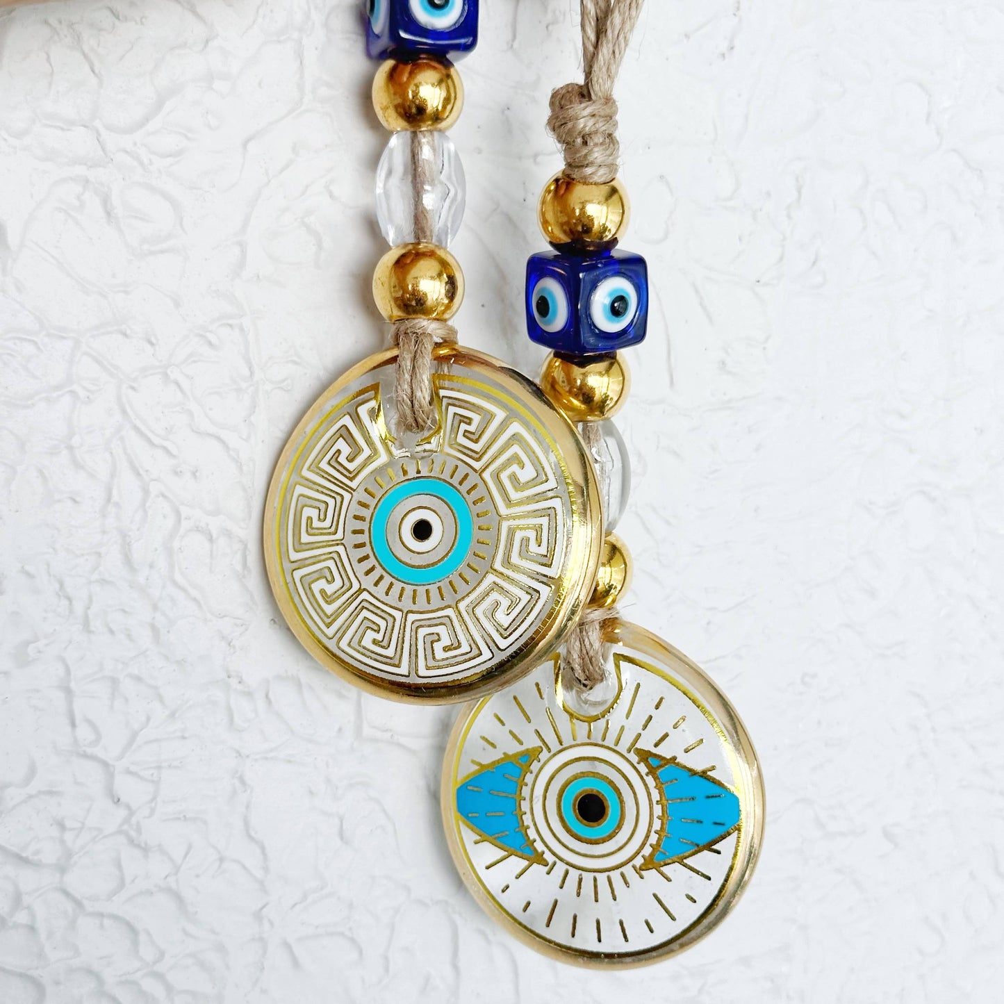 Evil Eye Wall Hanging, Gold Evil Eye Wall Decor, Protection: Style 3
