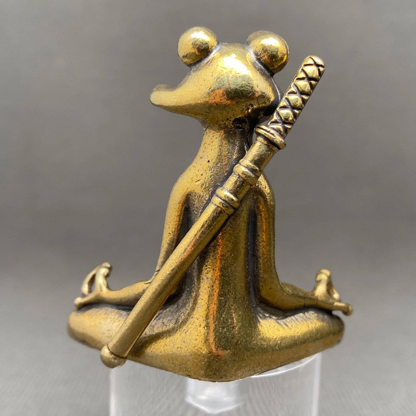 Brass Kungfu Frog in Meditation Crafts Desktop Ornaments