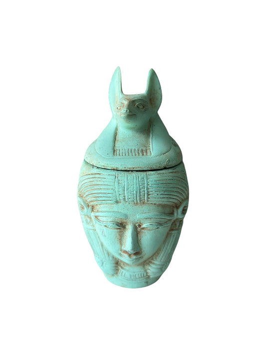 Canonic Jar, Duamutef and Hathor Turquoise Basalt