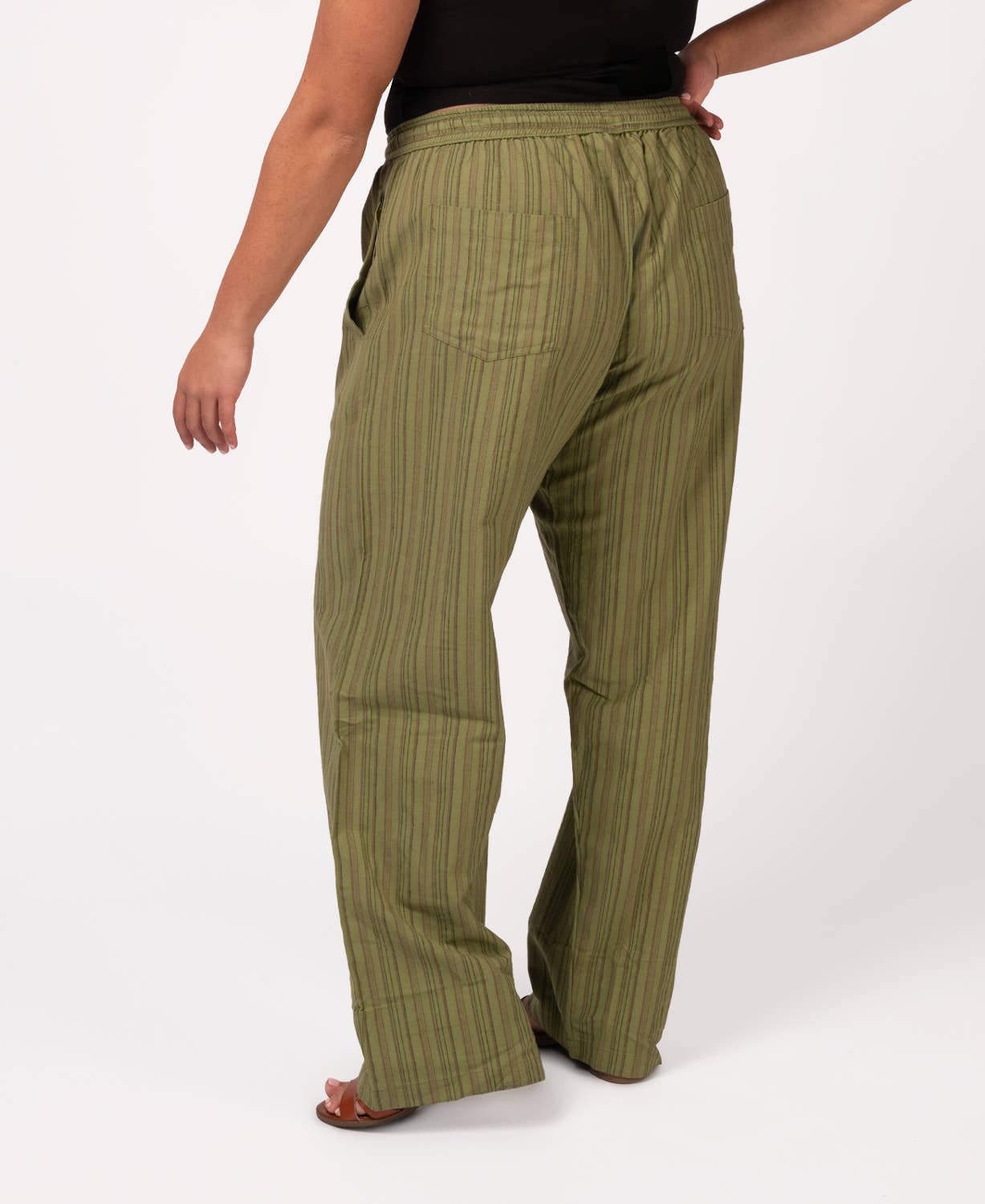 Striped Hippie Pants - Spirit Sage: SM