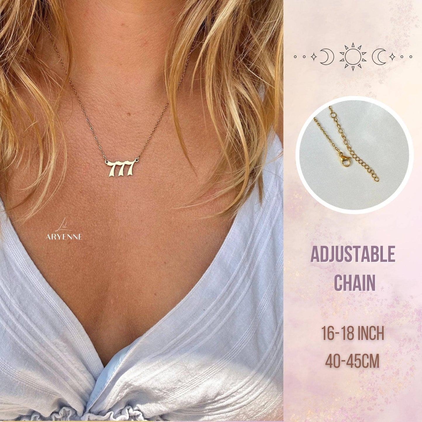 Angel Number Necklace - 111 - 999 - Spiritual Charm: Gold Chain