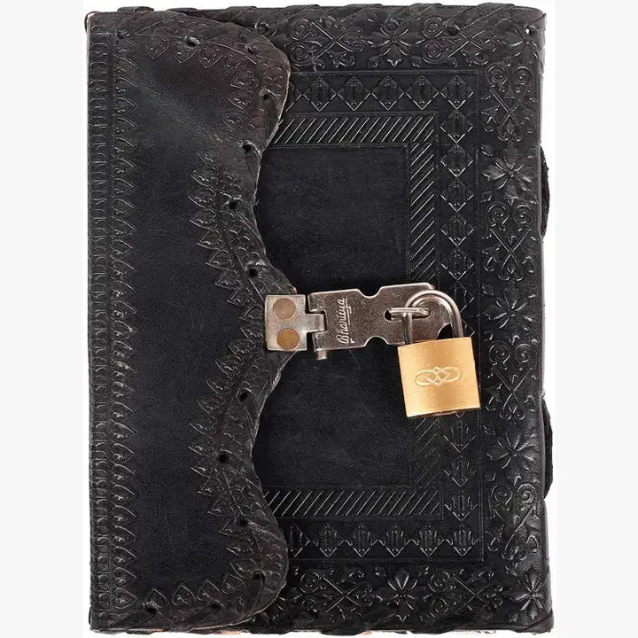 TUZECH Handmade Leather Vintage Journal Lock And Key Diary