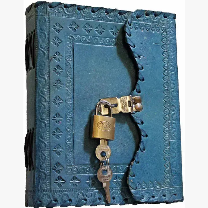 TUZECH Handmade Leather Vintage Journal Lock And Key Diary