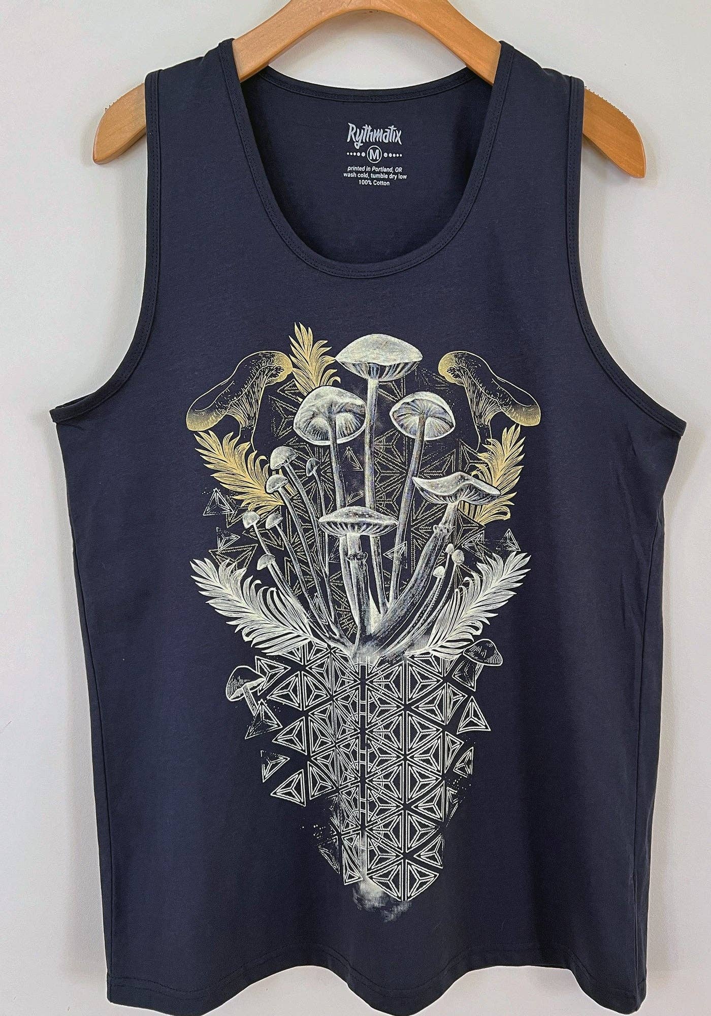 Mycelial Bloom Tank Top Black