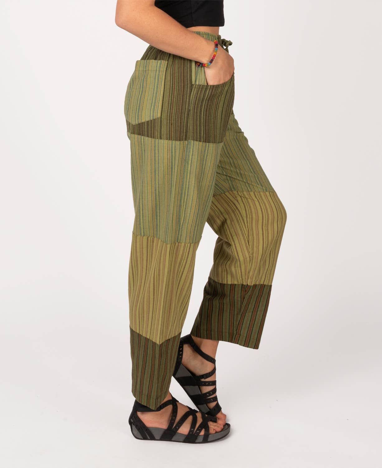 Patchwork Pants - Green: SM