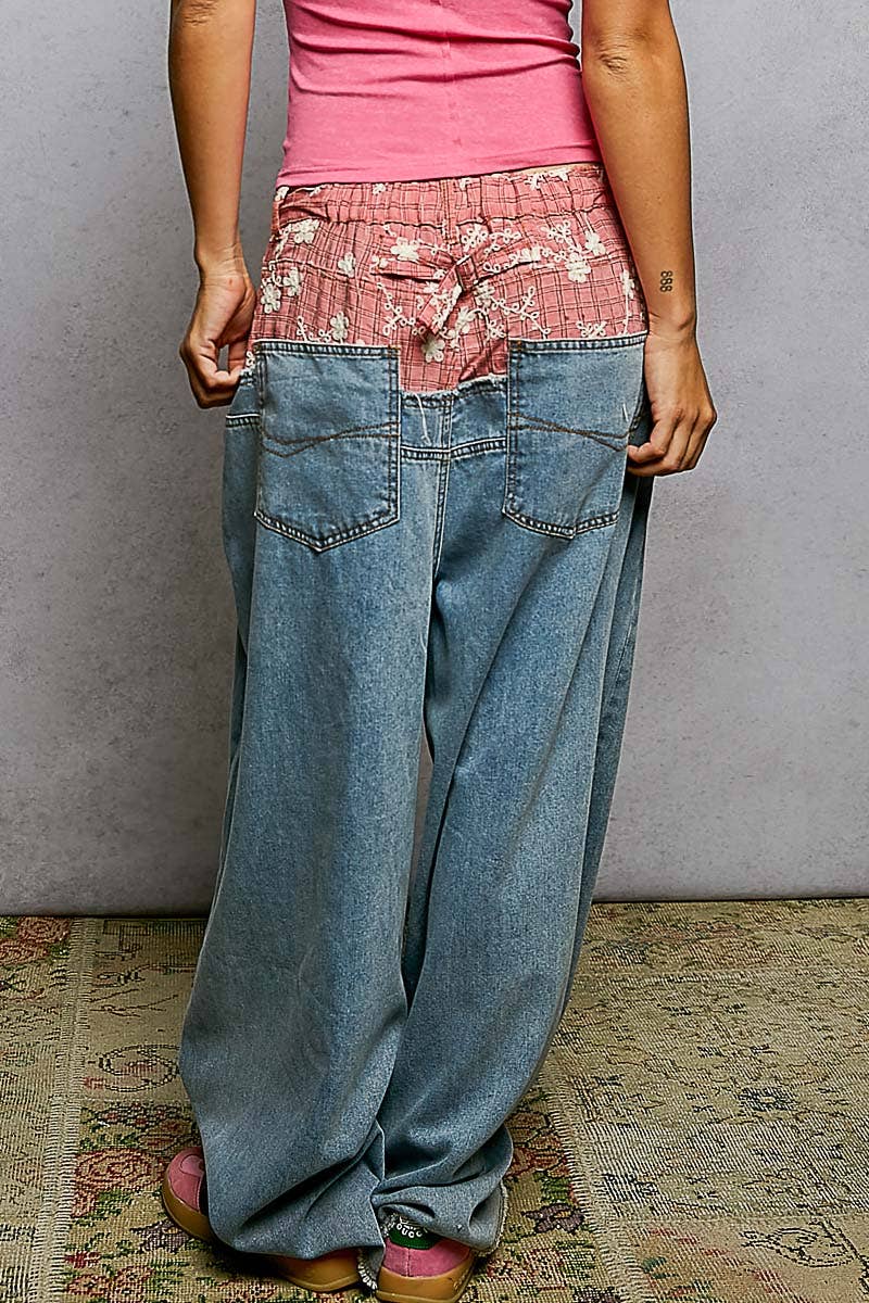 Low Rise Wide Double Waist Pants