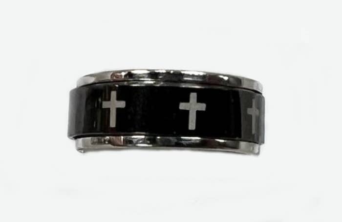 Cross Spinner Stainless Steel Ring