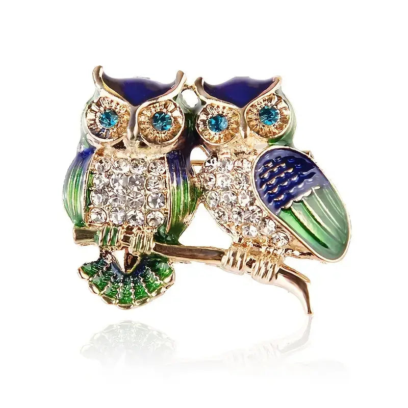 Elegant Brooch Pins Collection - Hummingbirds, Owls, Bugs