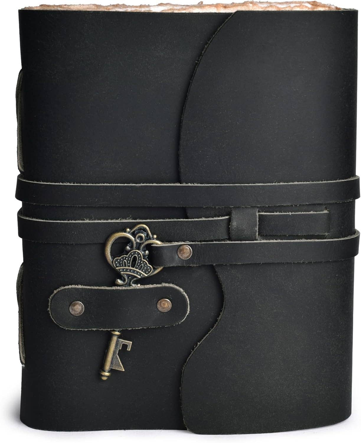 Tuzech Handmade Vintage Genuine  Leather Belt and Key Diary