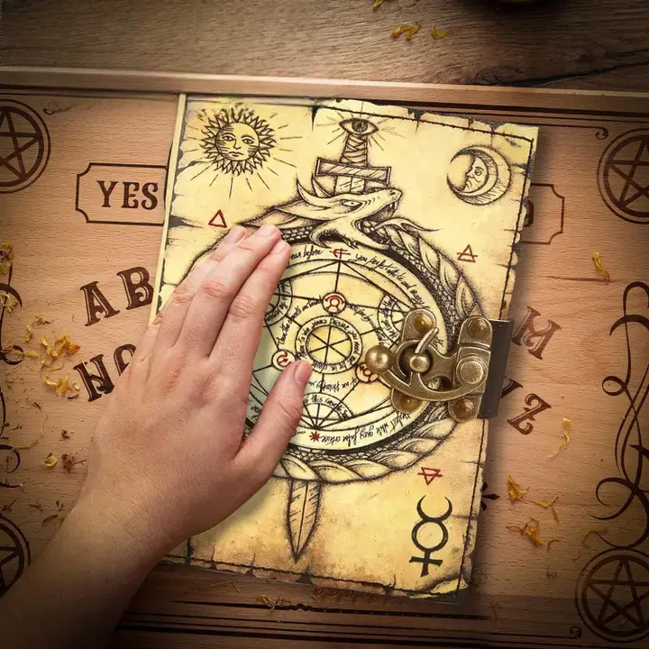 Book of Spells Leather Journal – Vintage Gothic Notebook