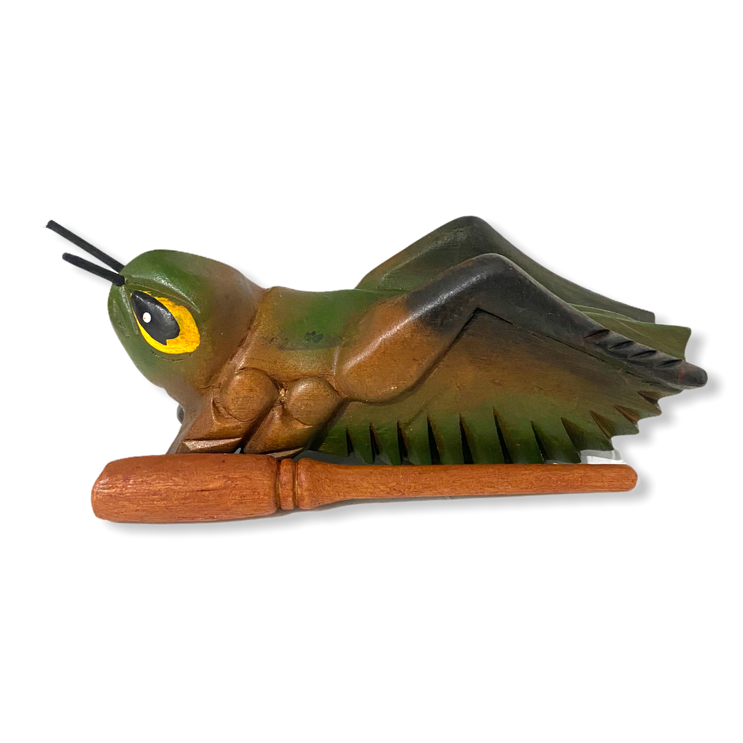 Painted Wooden Musical Cricket Percussion Instrument 3"
