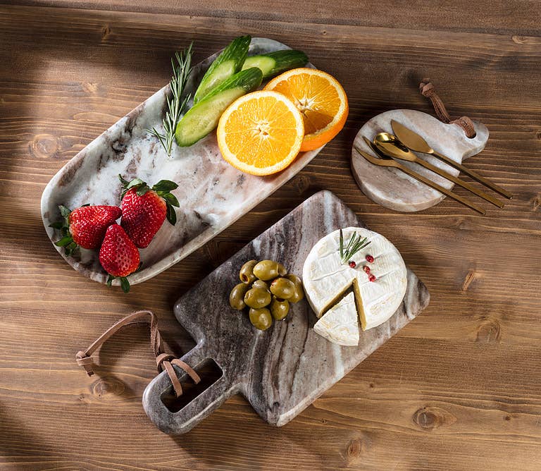 Brown Marble Oblong Tray