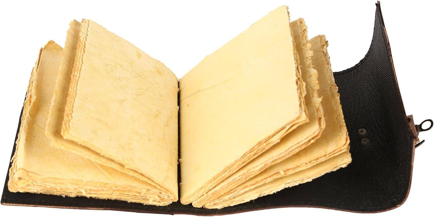 Leather Bound Grimoire Journal Deckle Edge Witch Diary