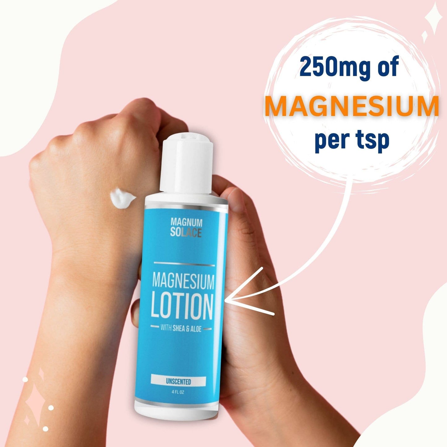 Magnesium Lotion - Restless Legs & Muscle Pain Relief: Unscented 4oz