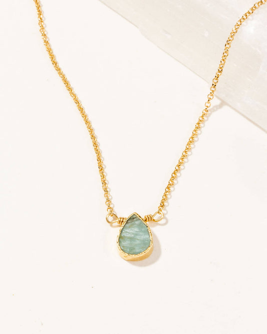 Aquamarine - Gold Delicate Gemstone Necklace