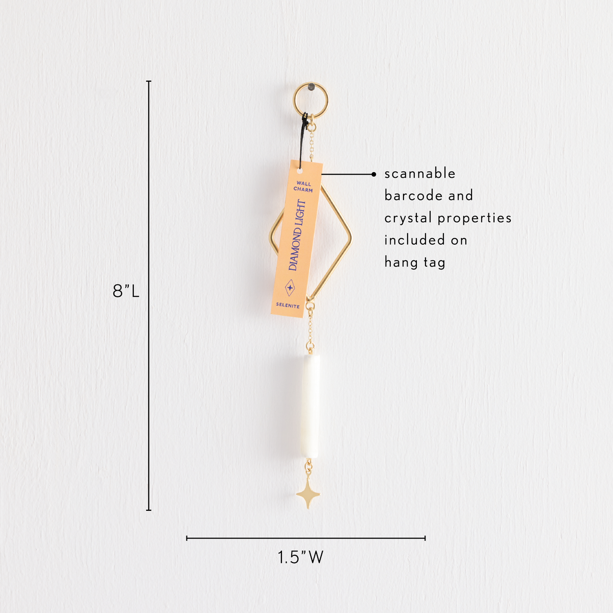 Diamond Light Selenite Crystal Wall Charm