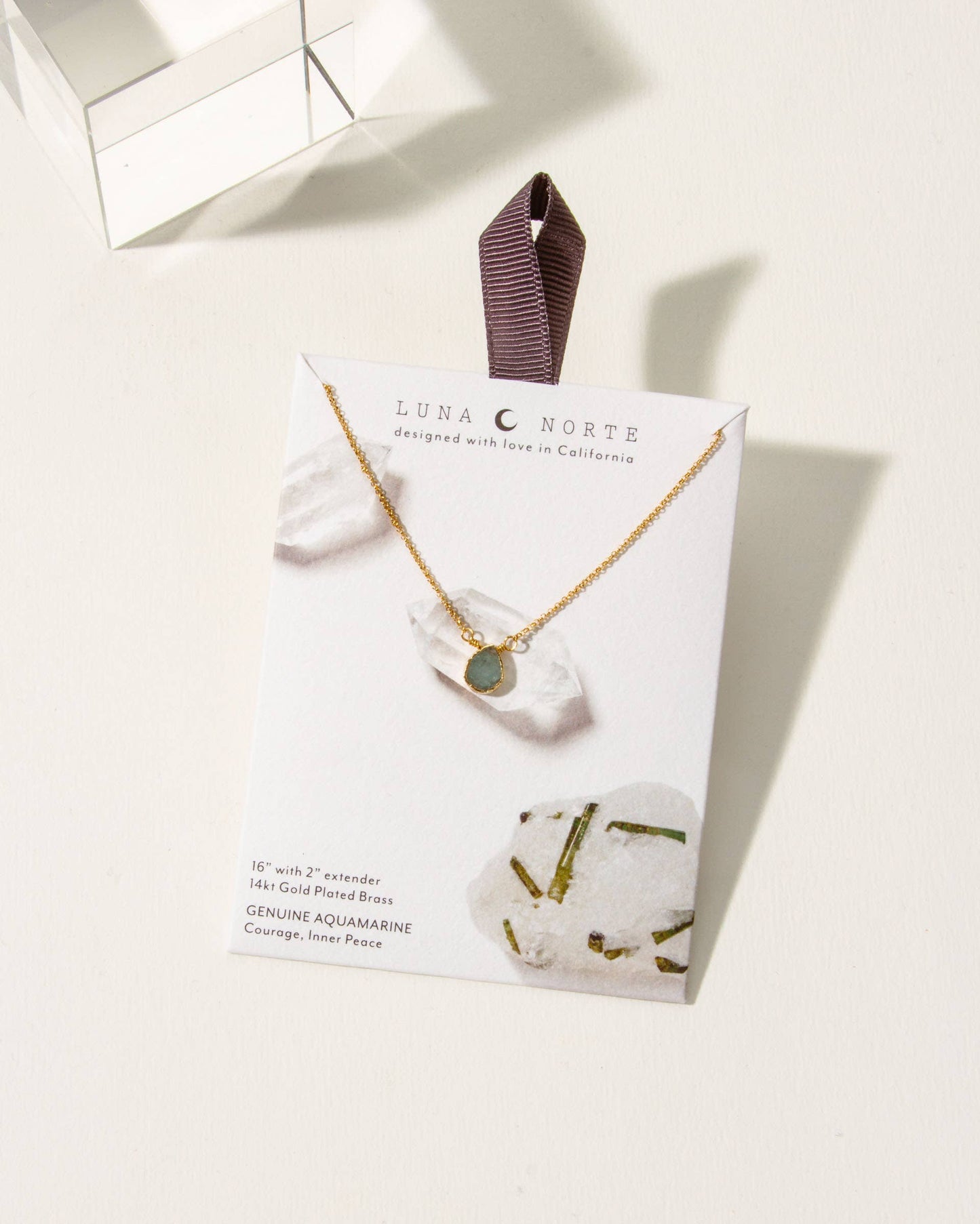 Aquamarine - Gold Delicate Gemstone Necklace