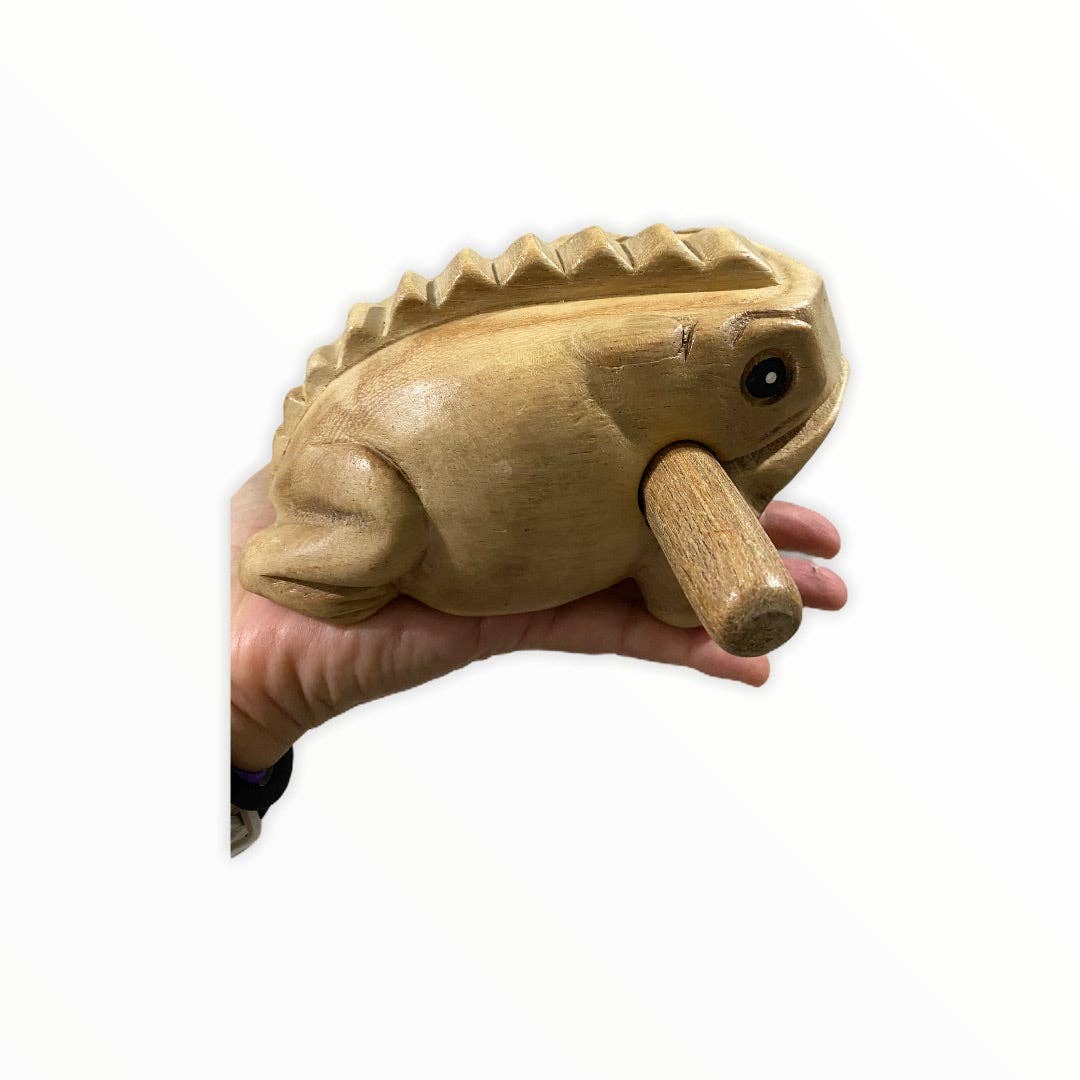 Natural Wooden Frog 2"