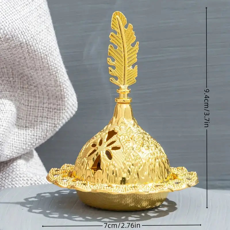 Middle East Golden Incense Burner - Exotic Home Decor