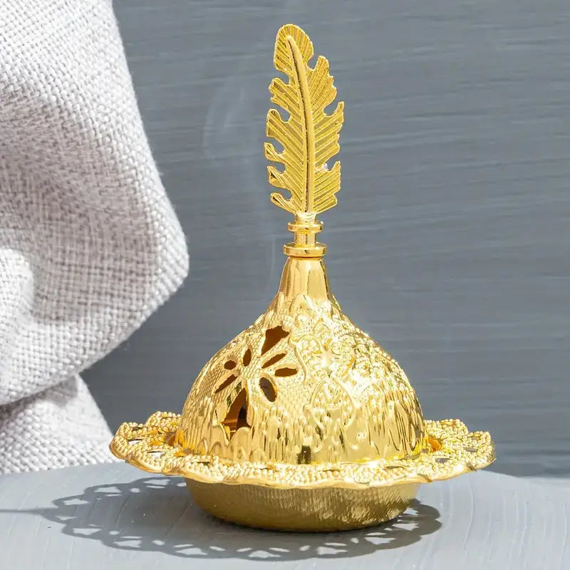 Middle East Golden Incense Burner - Exotic Home Decor