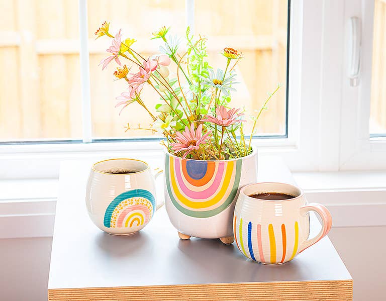 Rainbow Planter with Legs 5" H