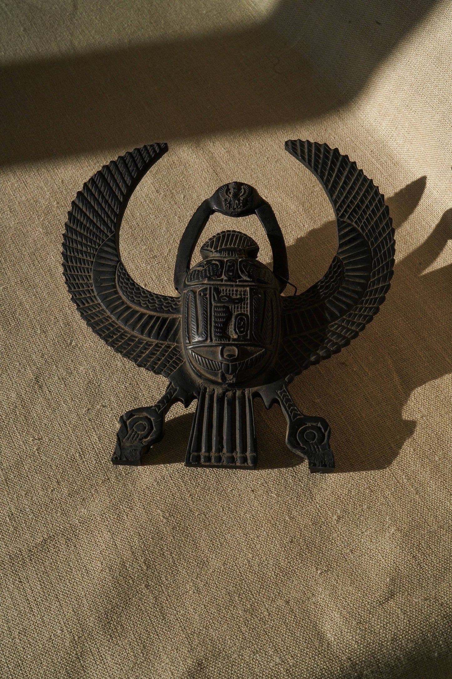 Khepri Scarab with Wings Black Basalt