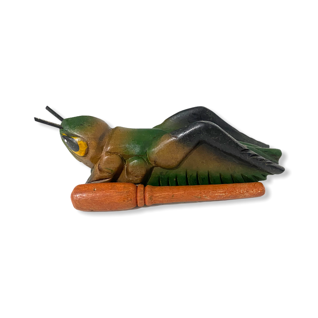 Painted Wooden Musical Cricket Percussion Instrument 3"
