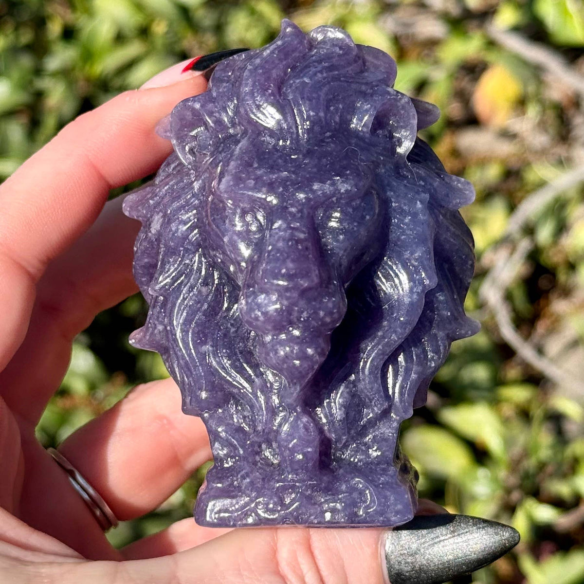 Lepidolite Lion Head