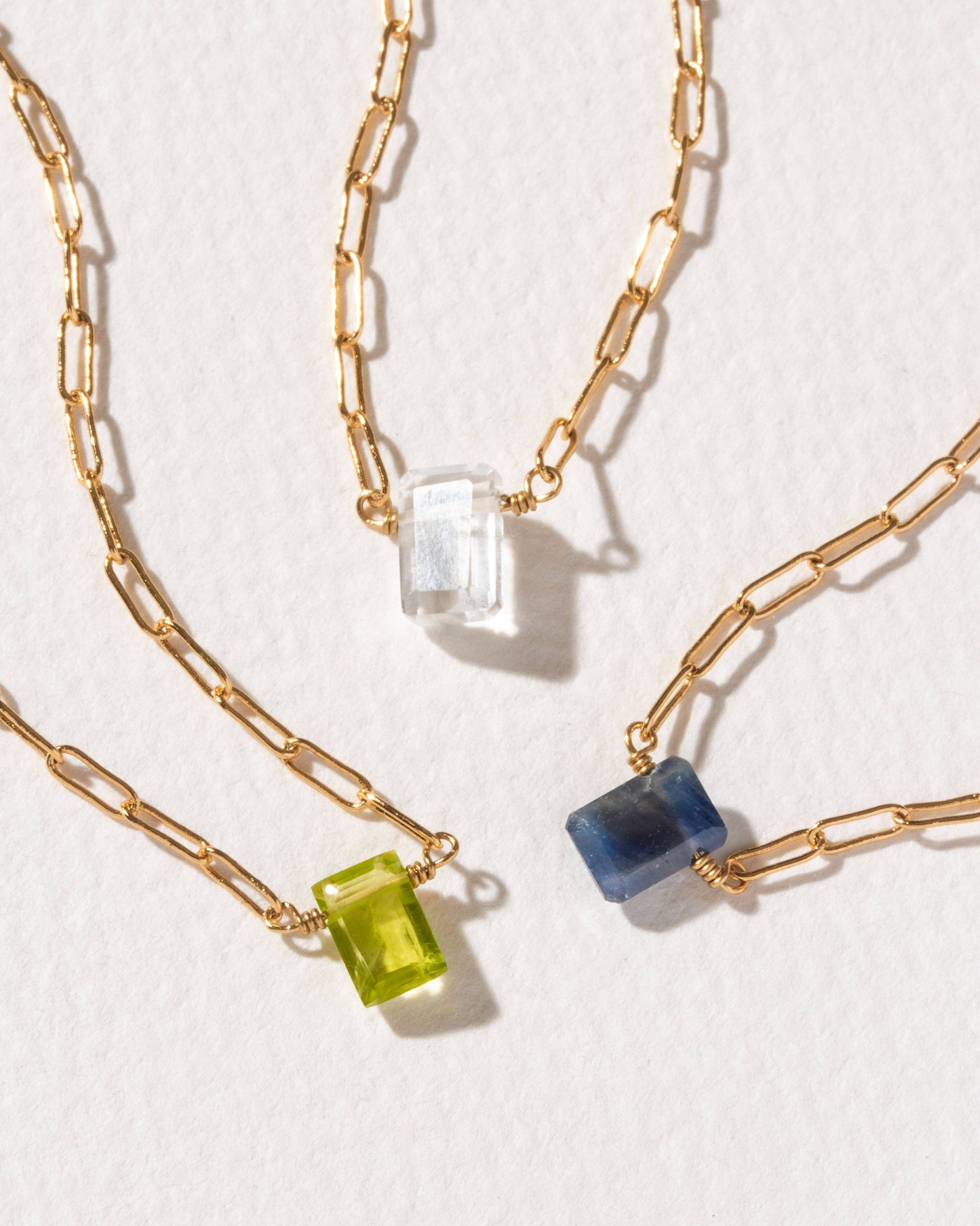 Peridot Prism Gems Birthstone Necklace - August