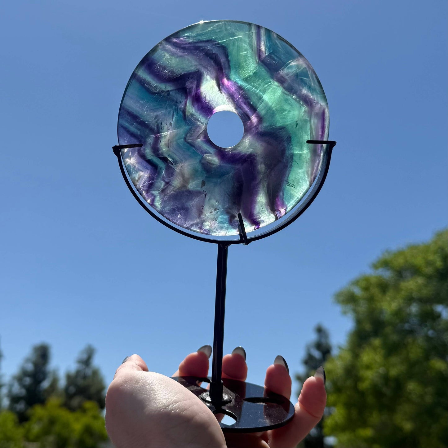 Large Rainbow Fluorite Donut