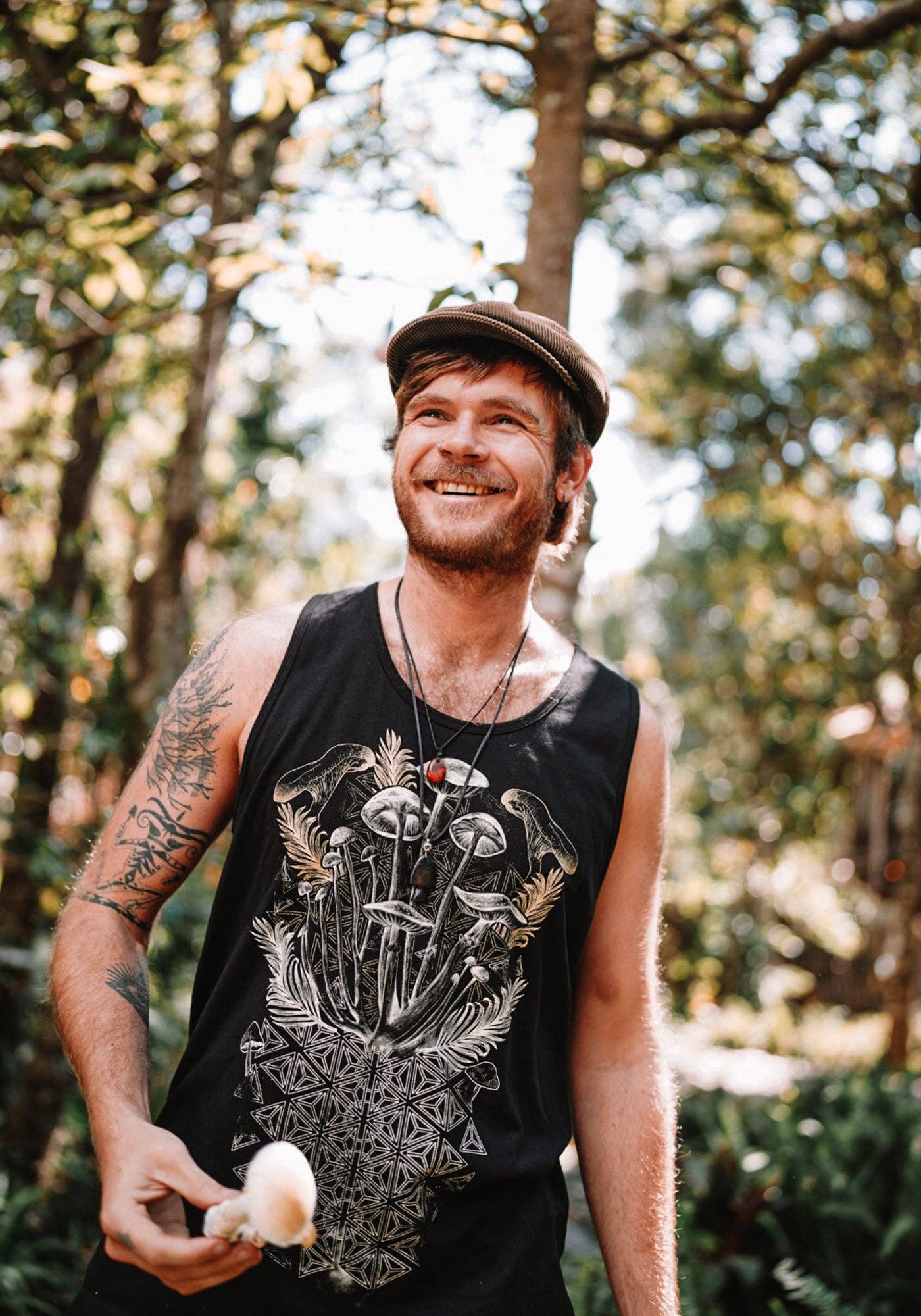 Mycelial Bloom Tank Top Black