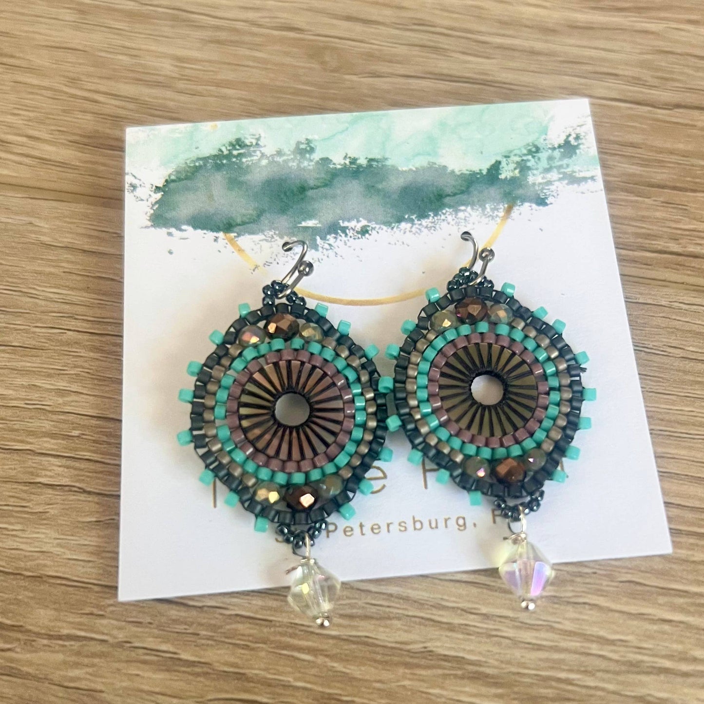 Mid Mod seed bead earrings 