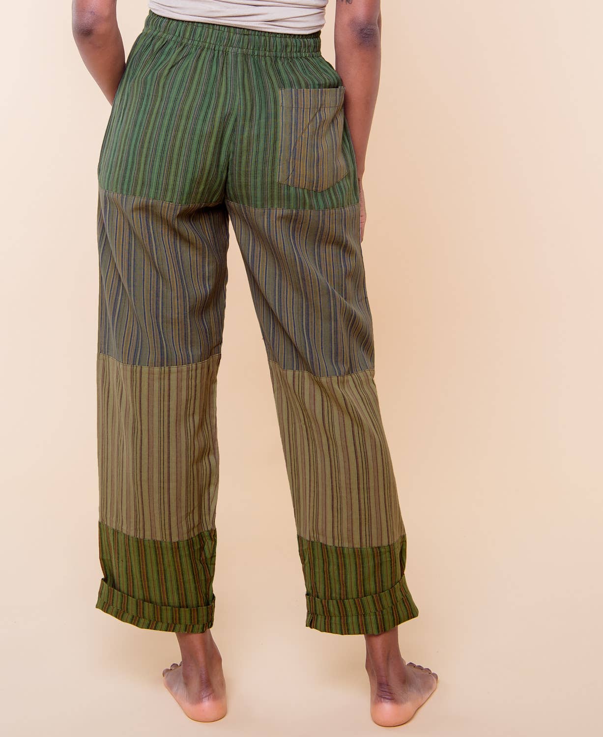 Patchwork Pants - Green: XL