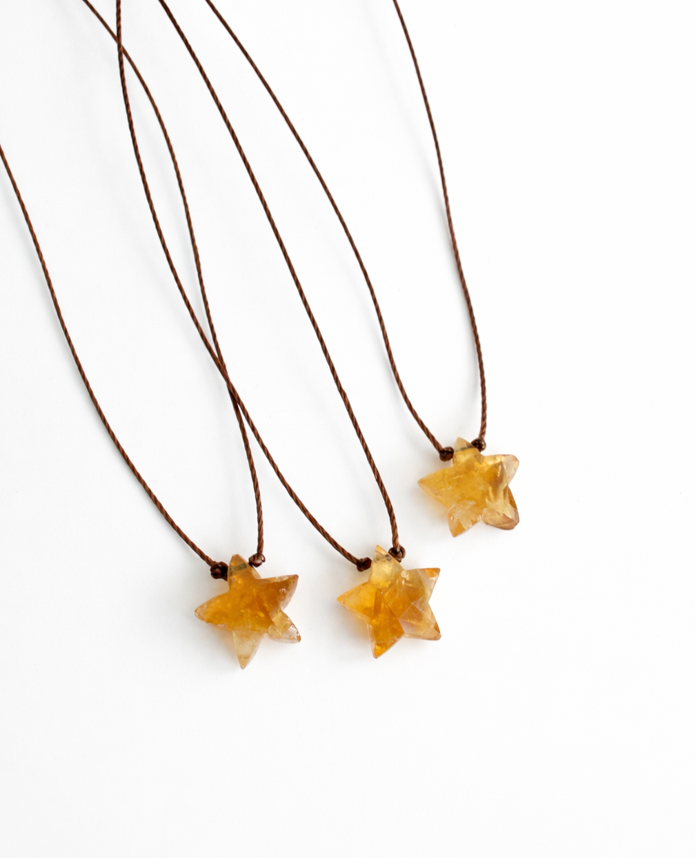 Citrine Faceted Star Cord Necklace