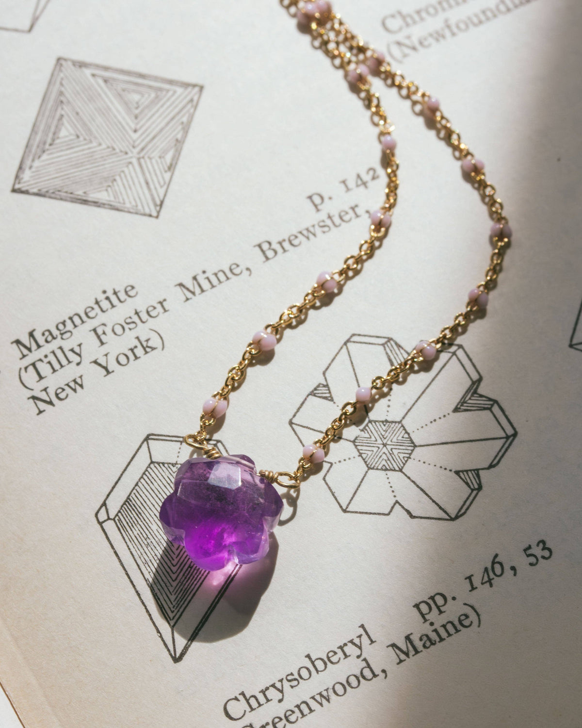 Color Me Bloom Gemstone Necklace- Amethyst