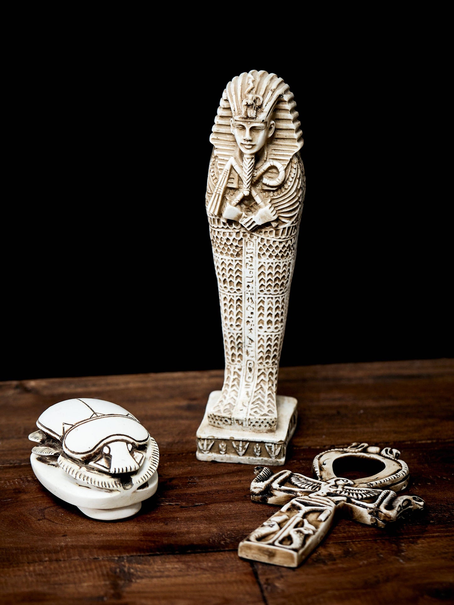 Ankh - Key of Life Ivory and Brown Basalt