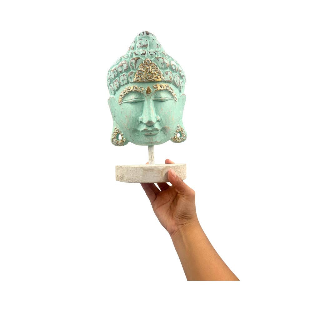 Buddha Head Statue Wood