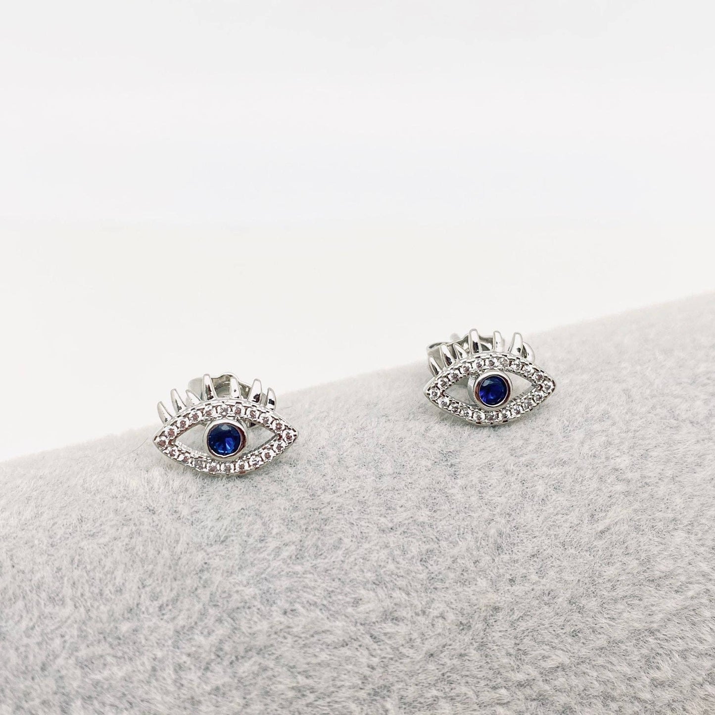 Cubic Zirconia Evil Eye Ear Studs