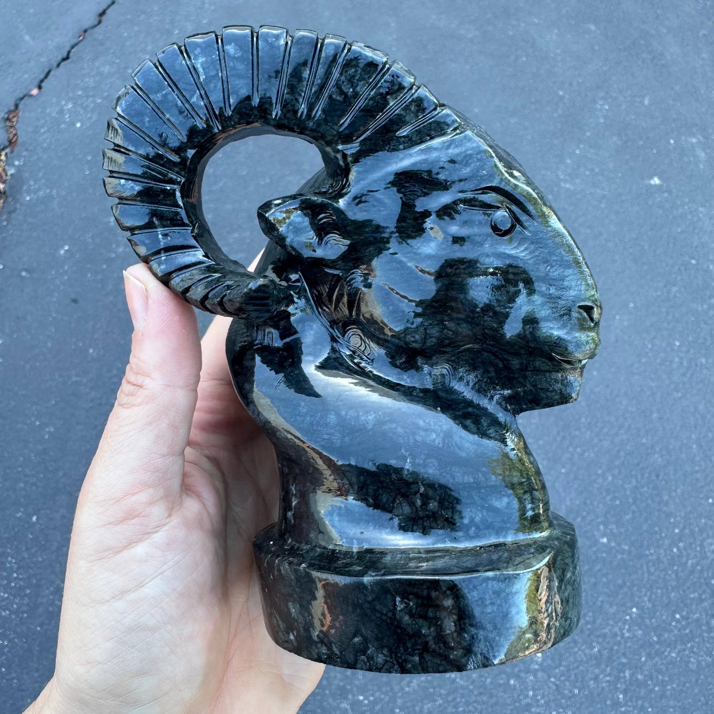 Dark Serpentine Ram Bust | Sold Individually