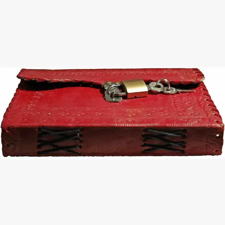 TUZECH Handmade Leather Vintage Journal Lock And Key Diary