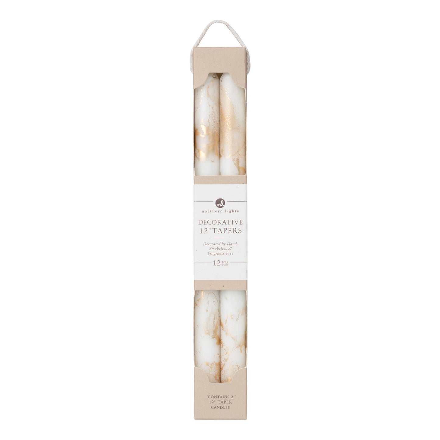 12" Decorative Taper Candles 2pk