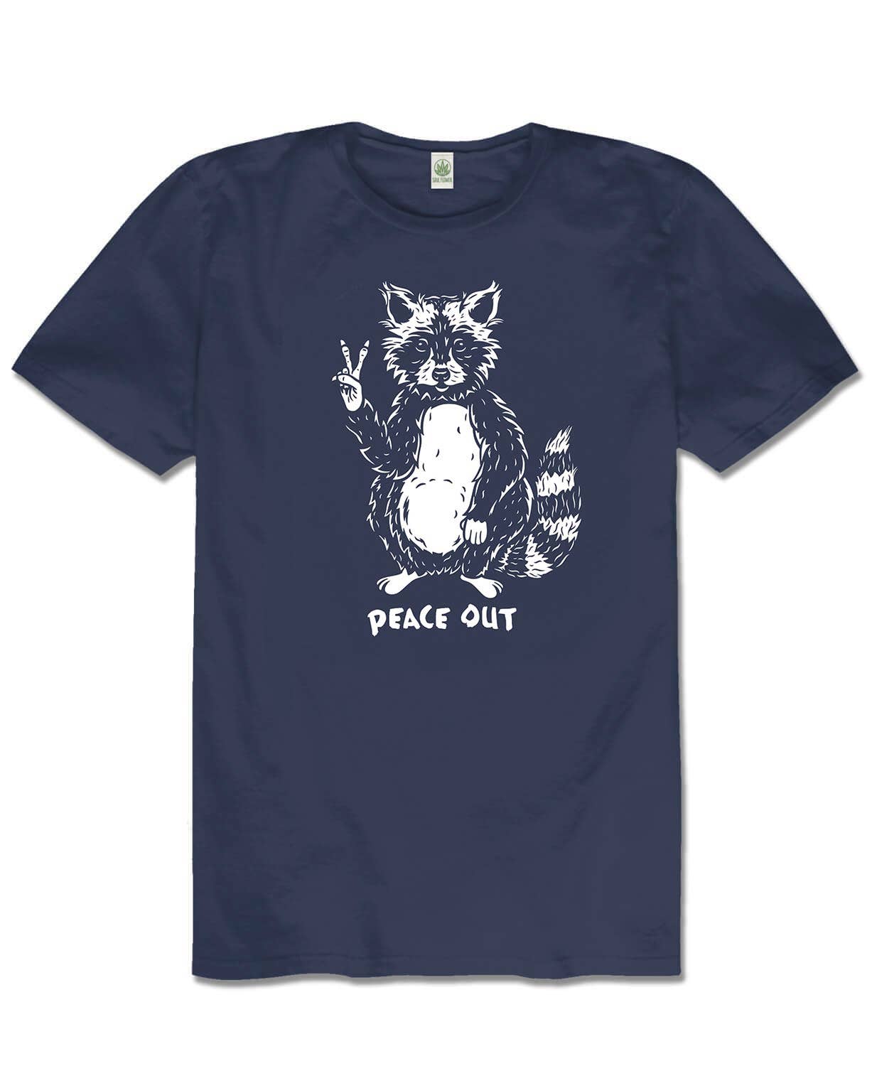 Peace Out Raccoon Organic T-Shirt - Unisex: MD