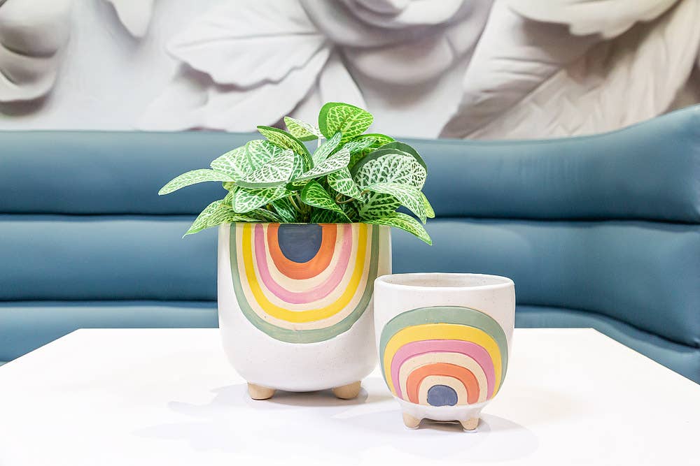 Rainbow Planter with Legs 5" H