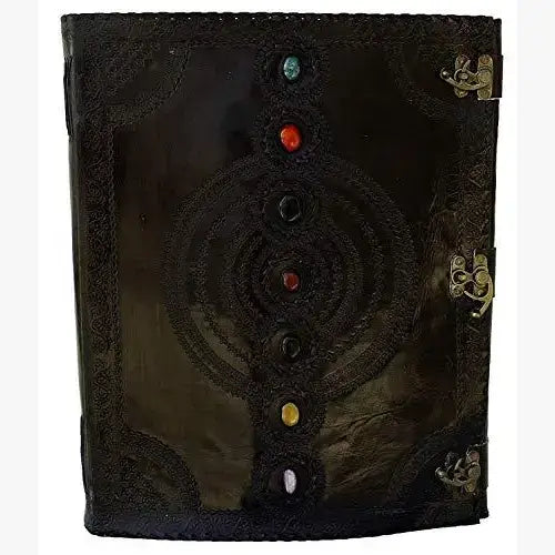 Tuzech Handmade Vintage Seven Chakra Stone Embossed Diary