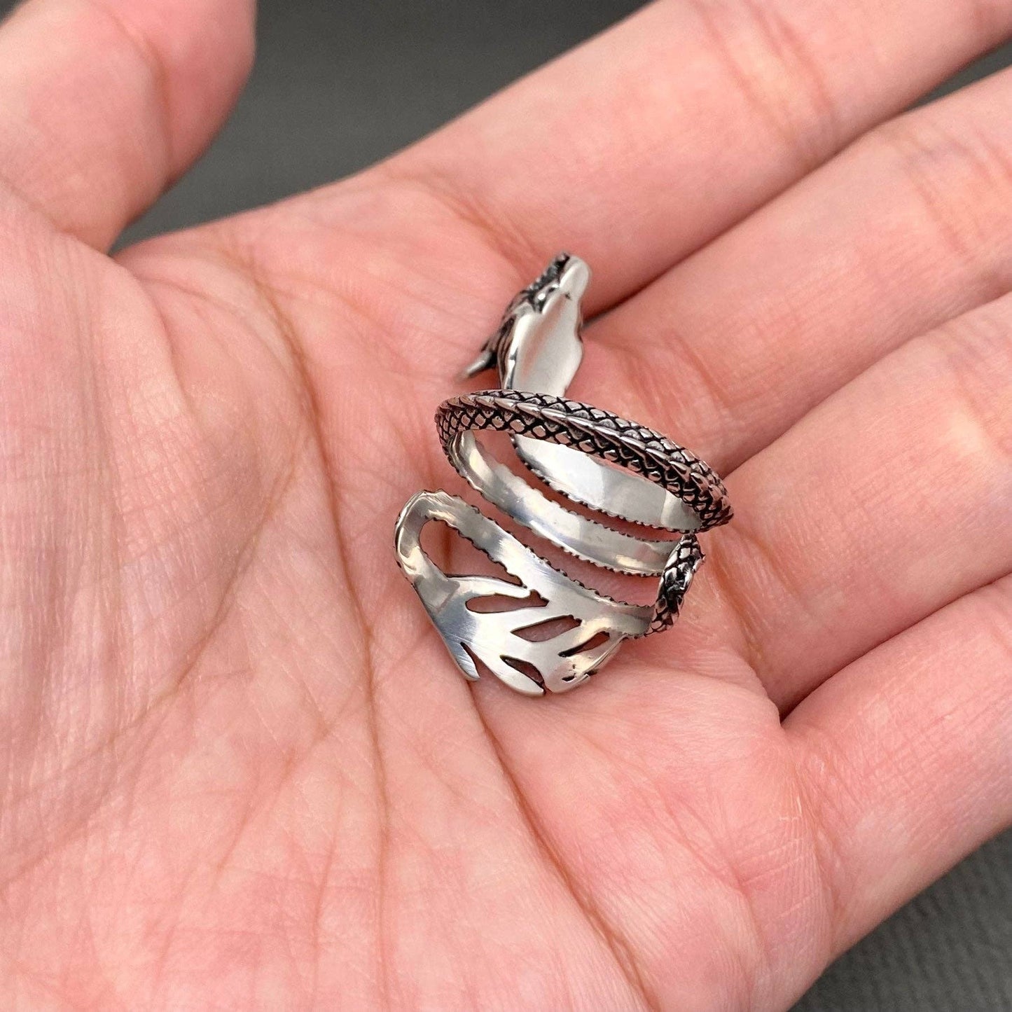 Chinese Dragon Men's Stainless Steel Ring