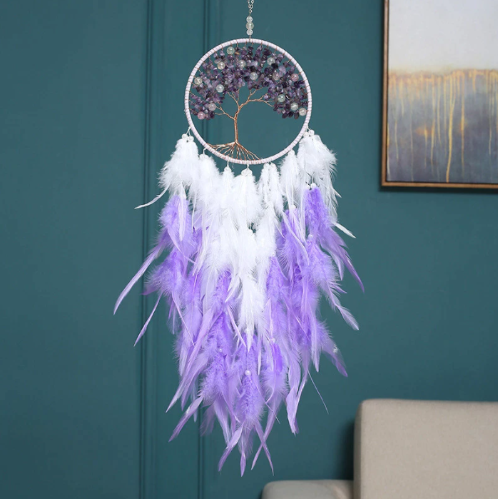 Modern Handmade Beaded Dreams Catcher: Chocolate