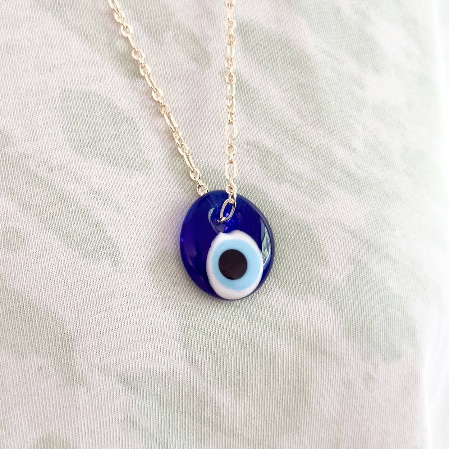 Blue Glass Evil Eye Necklace